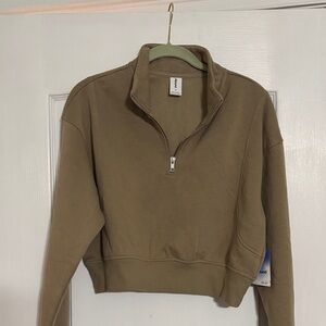 NWT Abound Quarter Zip Cropped Sweatshirt